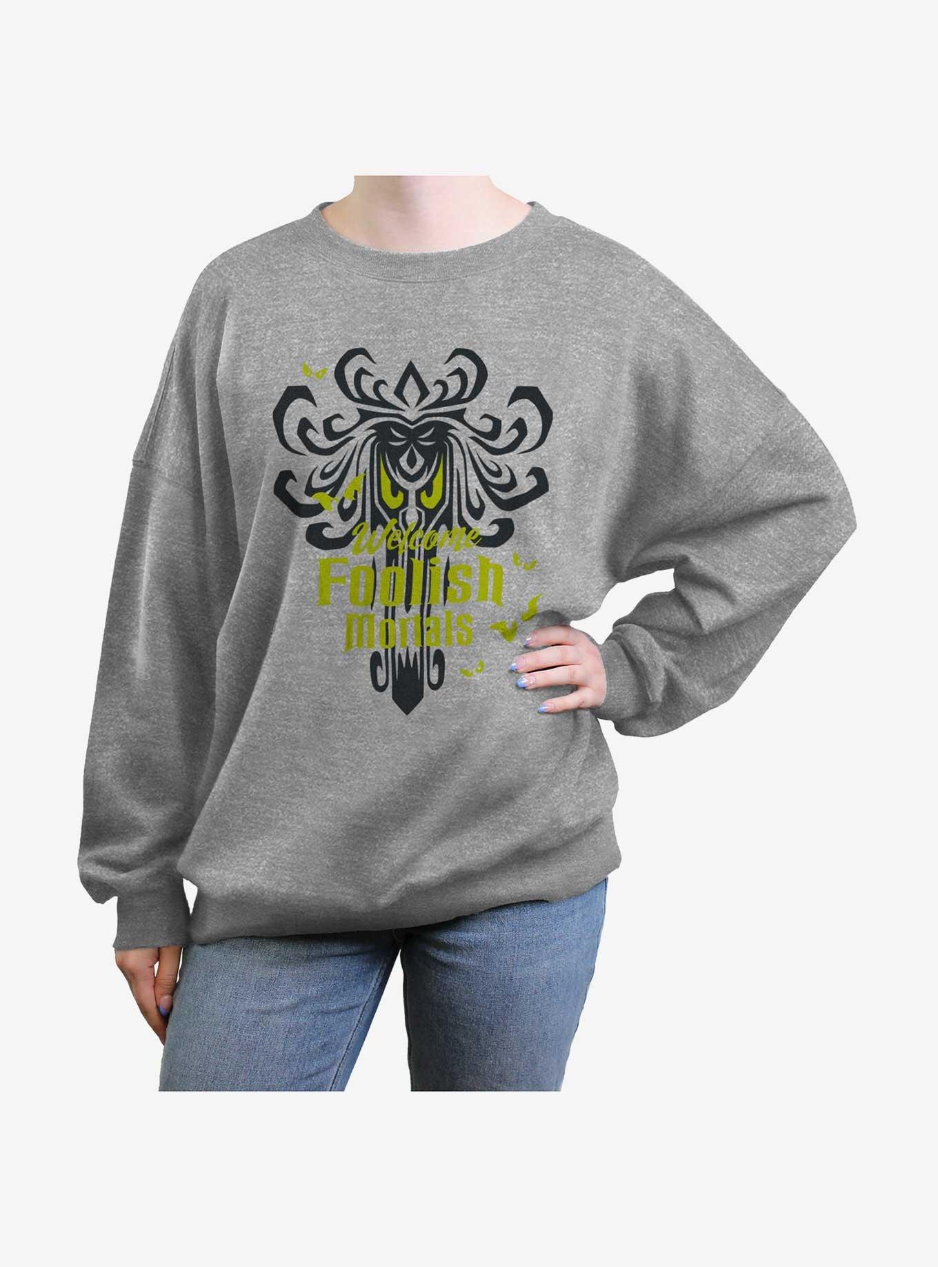 Disney The Haunted Mansion Eyes Foolish Mortals Womens Oversized Sweatshirt, , hi-res