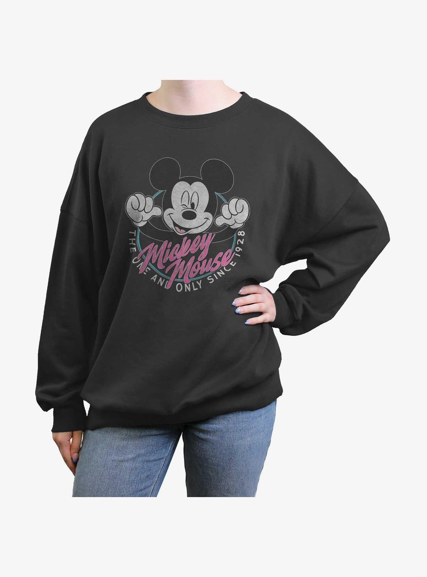 Disney Mickey Mouse The One And Only Womens Oversized Sweatshirt, CHARCOAL, hi-res