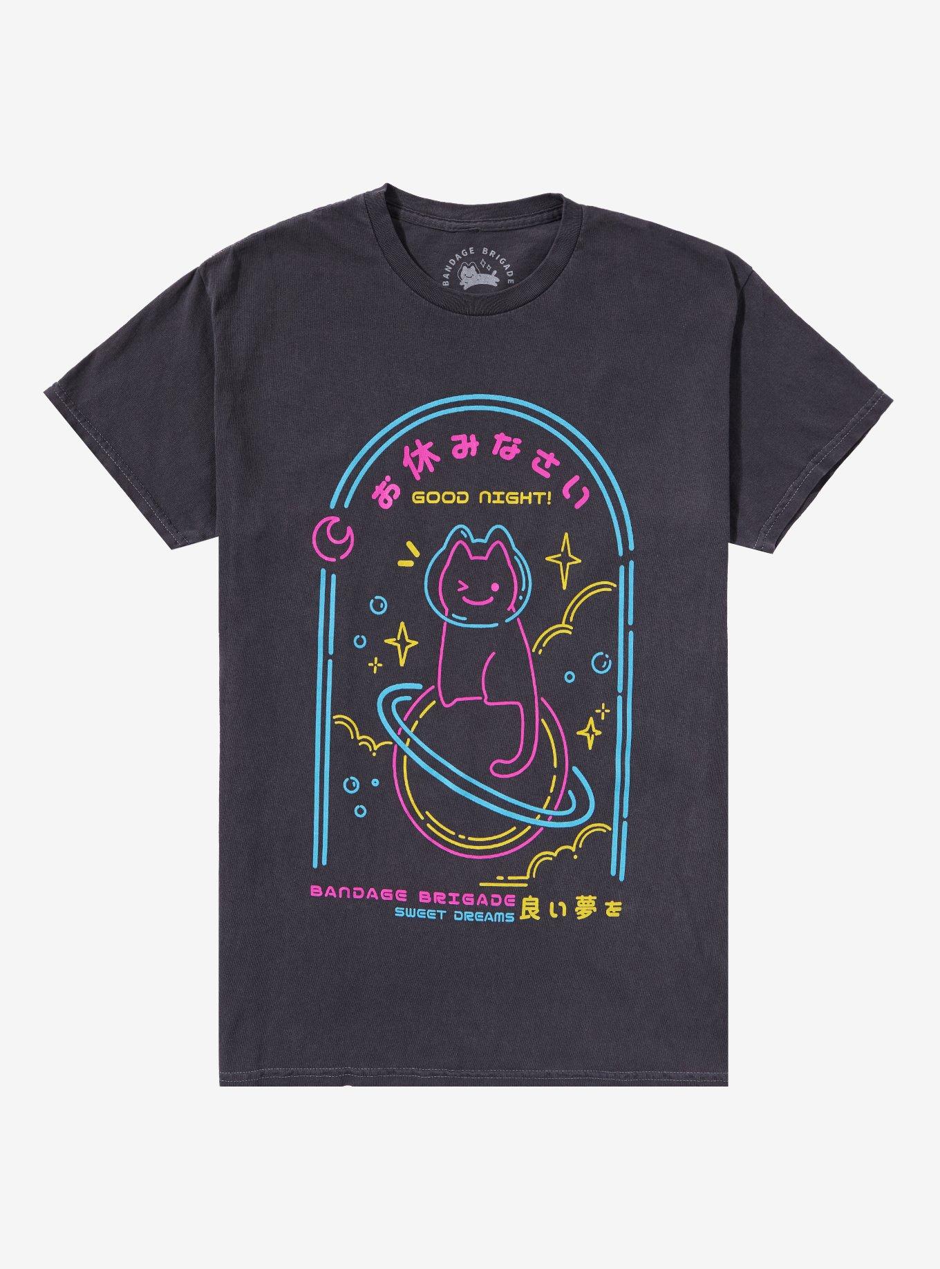 Bean Cat Space T-Shirt By Bandage Brigade, BLACK, hi-res