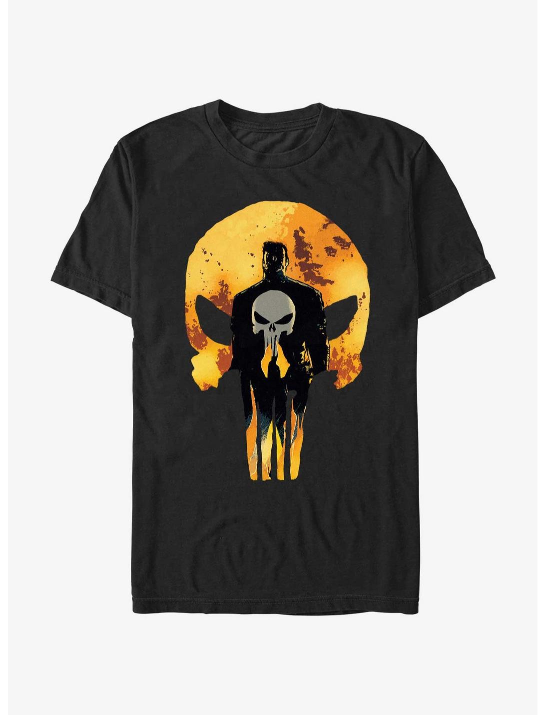 Marvel Punisher Flames T-Shirt, BLACK, hi-res