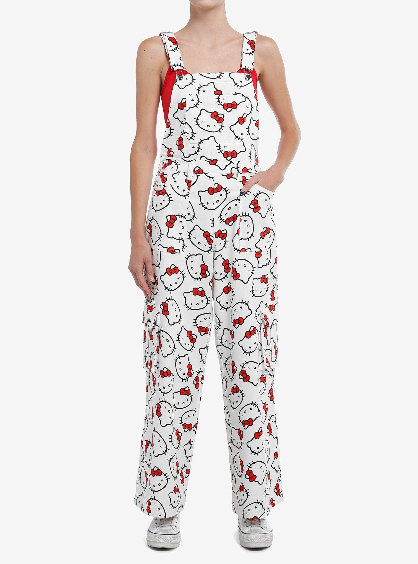 Hello Kitty Allover Print Overalls, MULTI, hi-res