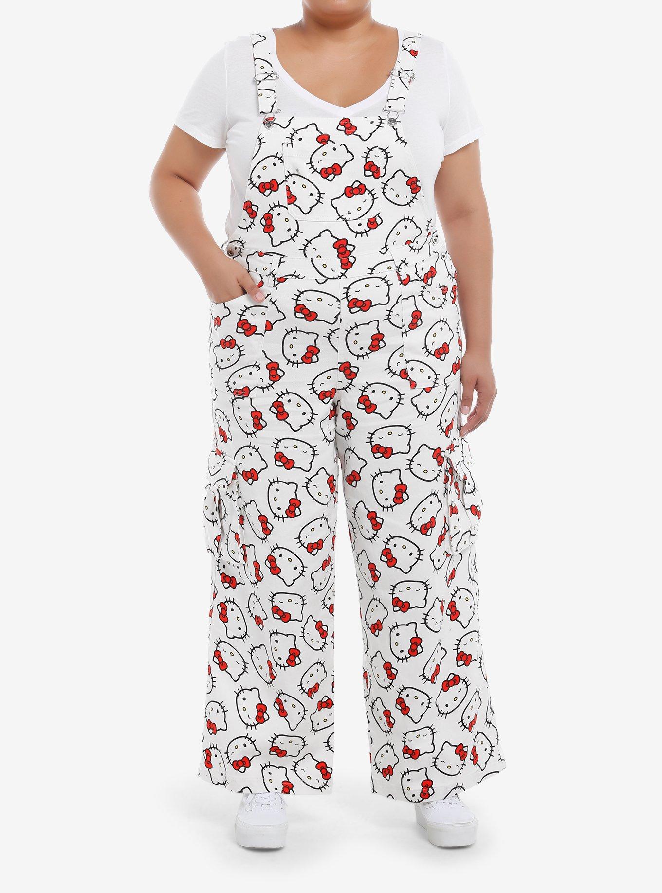 Hello Kitty Allover Print Overalls Plus Size, , hi-res