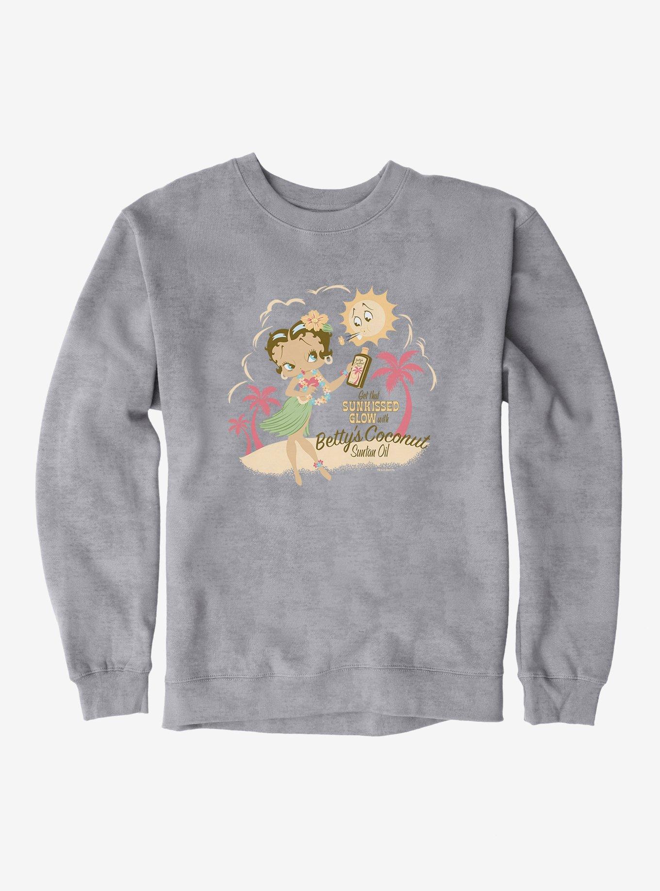 Betty Boop Sunkissed Glow Sweatshirt, HEATHER GREY, hi-res