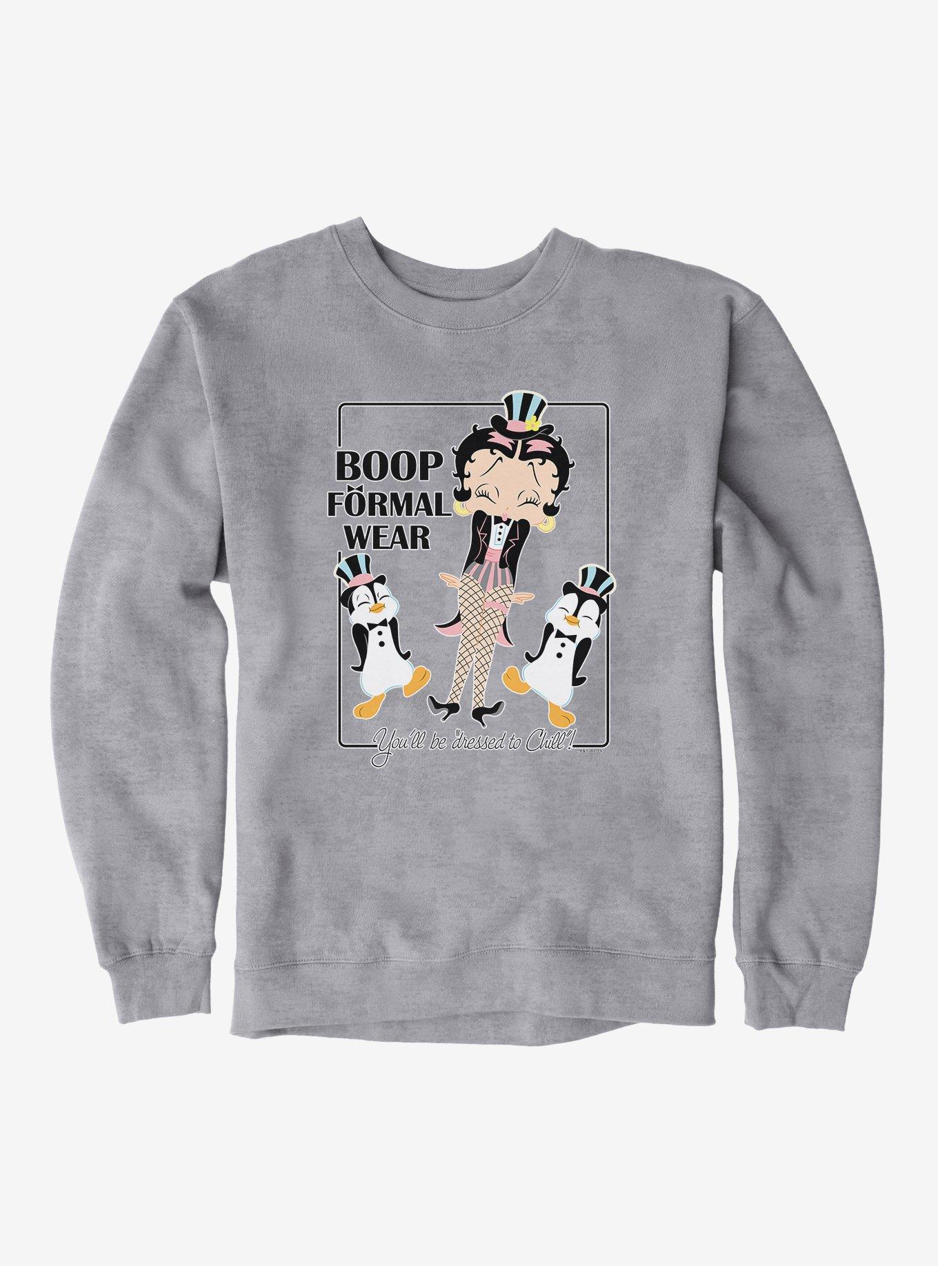 Betty Boop Penguin Suit Sweatshirt, HEATHER GREY, hi-res