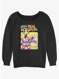 Aaahh! Real Monsters Portrait Womens Slouchy Sweatshirt, BLACK, hi-res