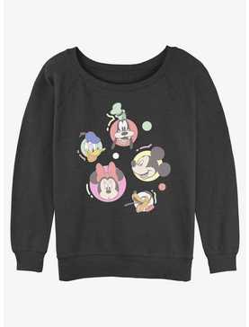 Disney Mickey Mouse Friends Bubbles Womens Slouchy Sweatshirt, , hi-res