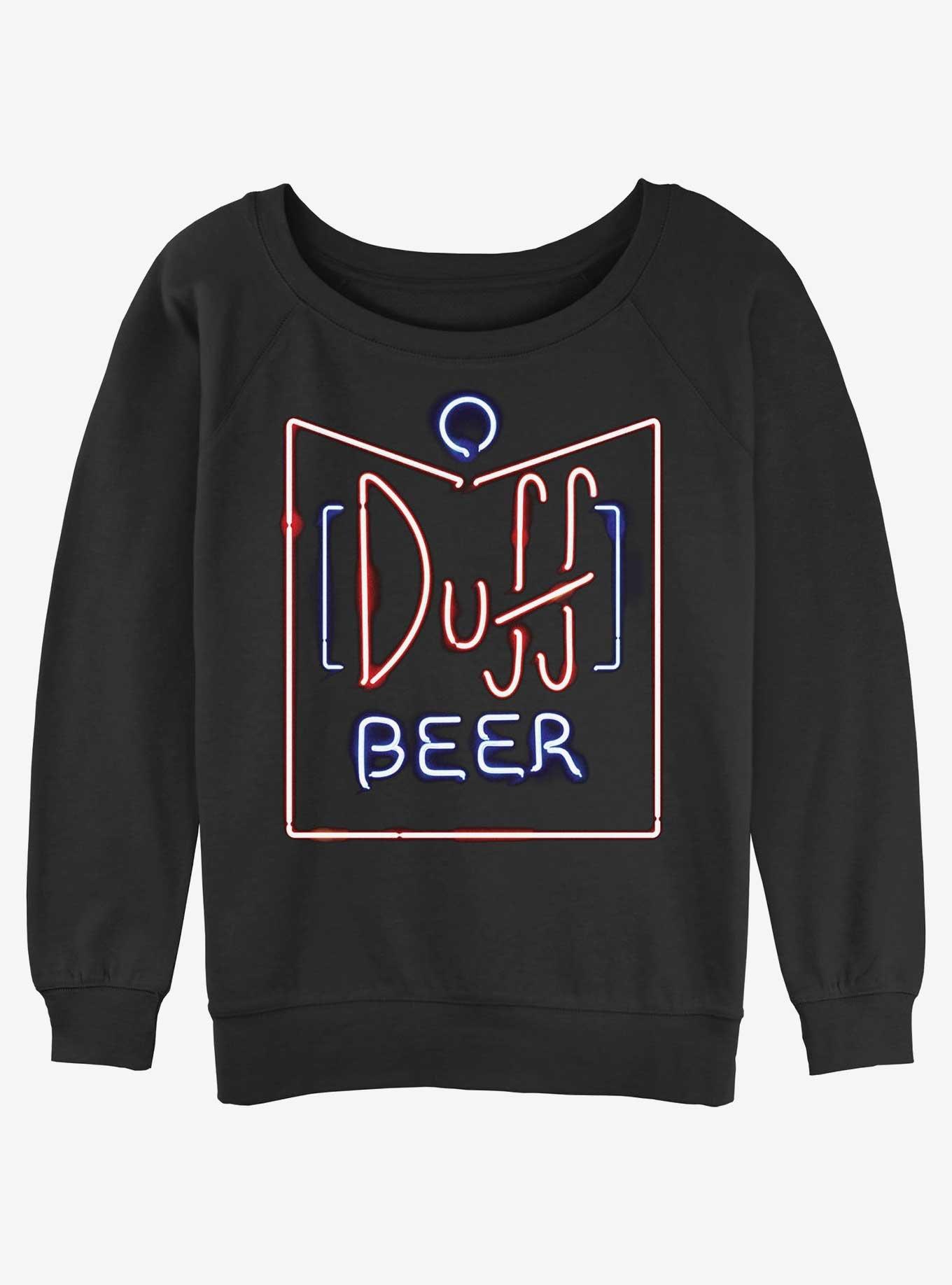 The Simpsons Duff Beer Womens Slouchy Sweatshirt, BLACK, hi-res
