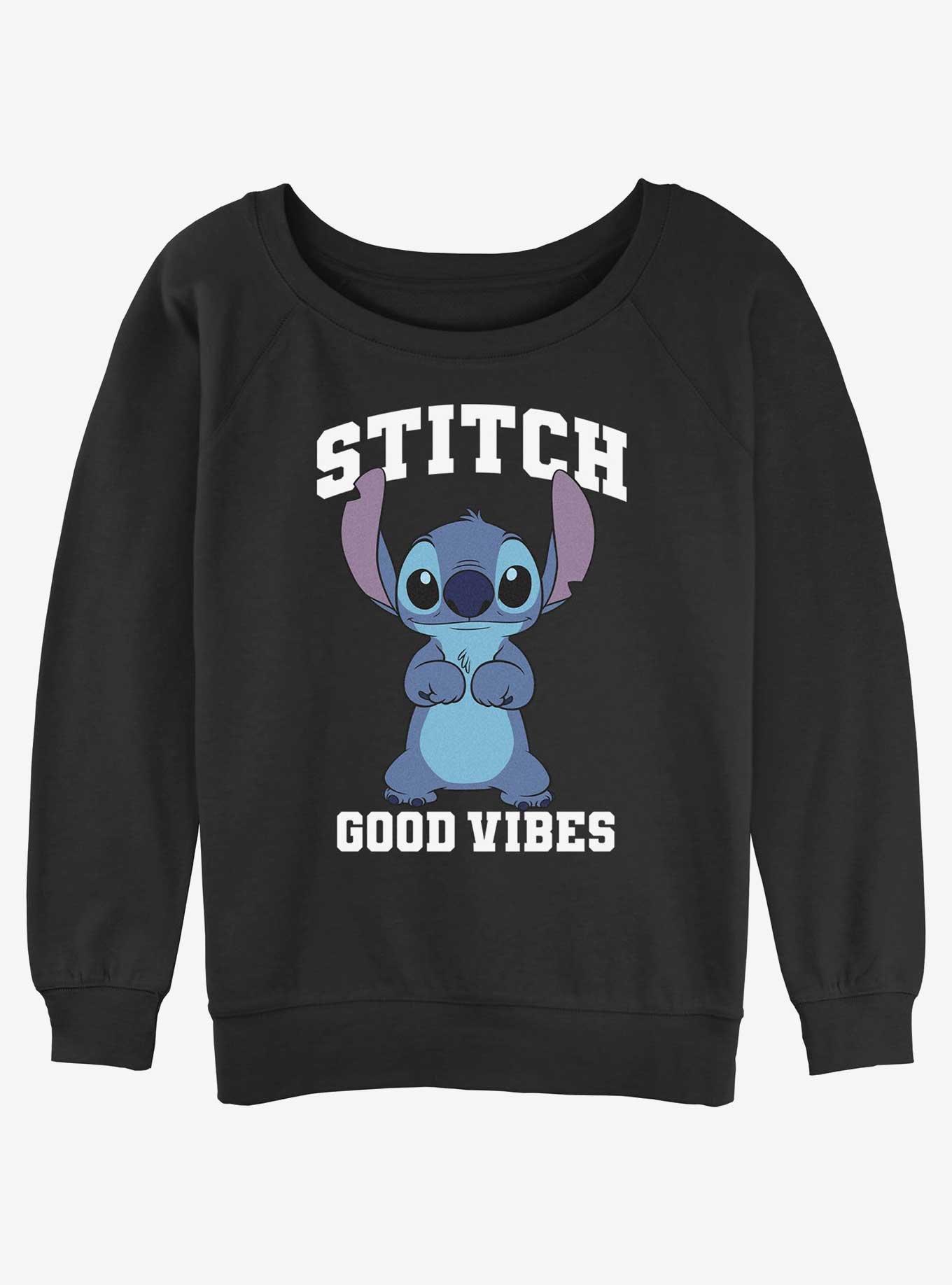 Disney Lilo & Stitch Good Vibes Womens Slouchy Sweatshirt, , hi-res