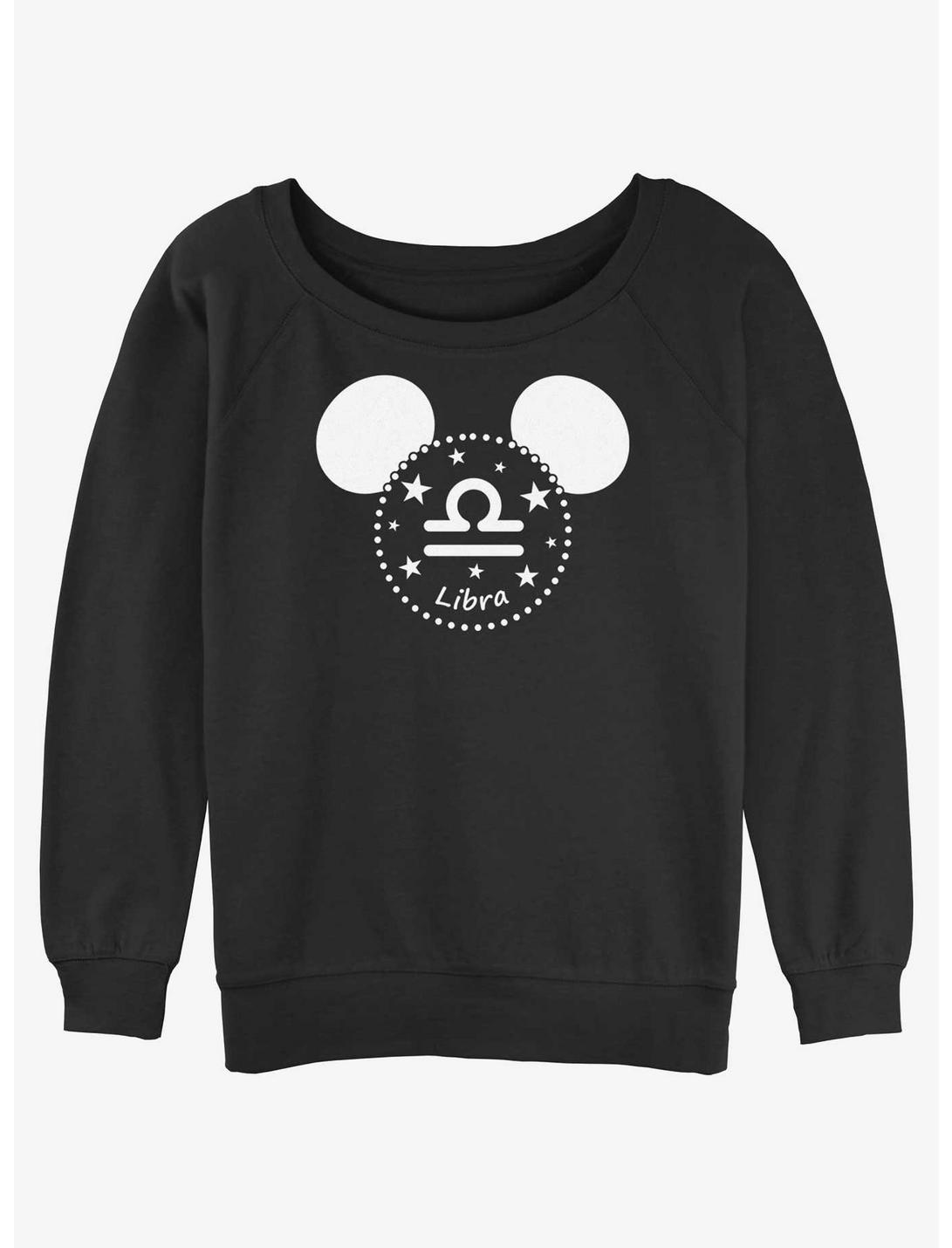 Disney Mickey mouse Libra Womens Slouchy Sweatshirt, BLACK, hi-res