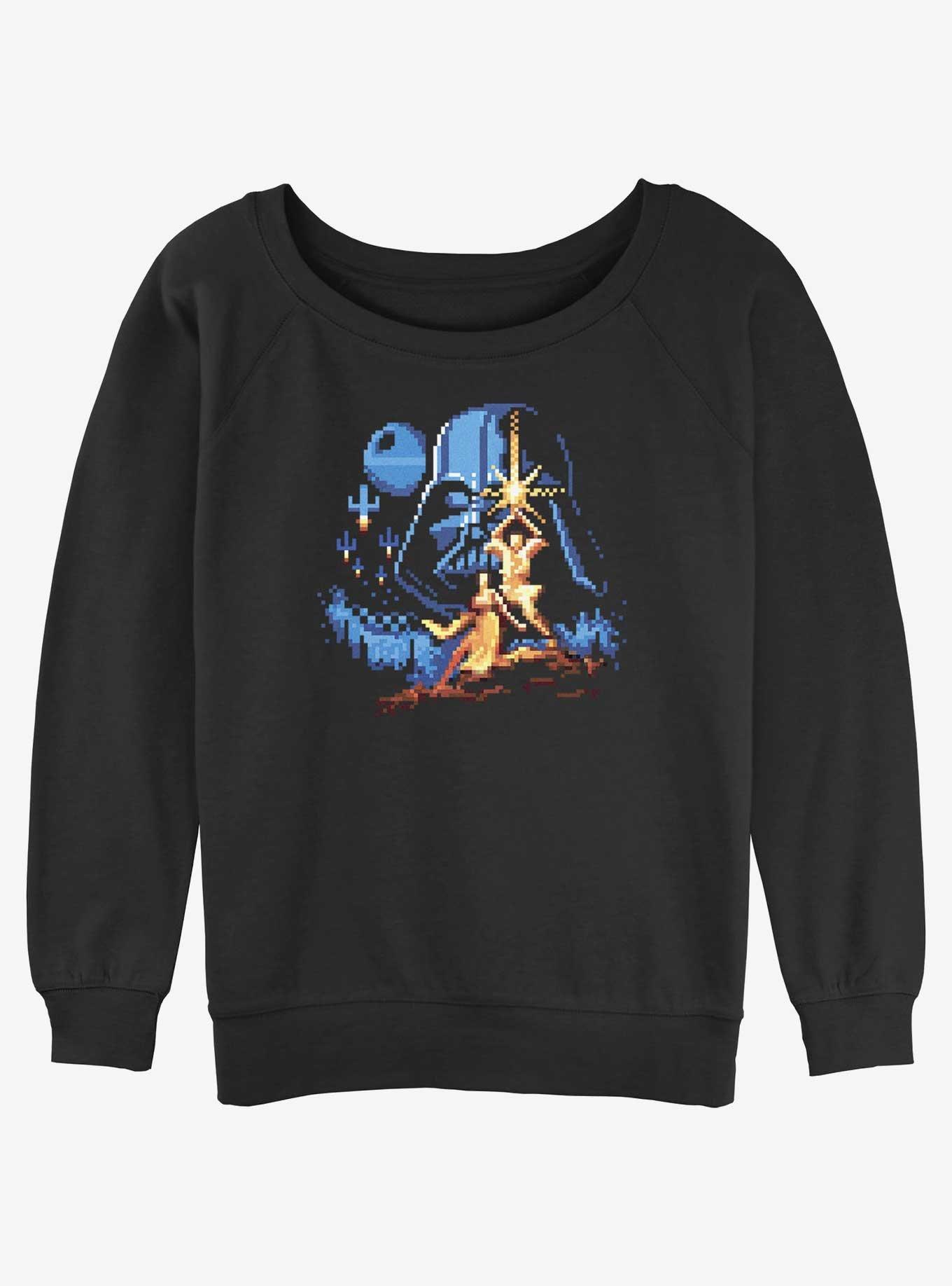 Star Wars Retro Womens Slouchy Sweatshirt, BLACK, hi-res