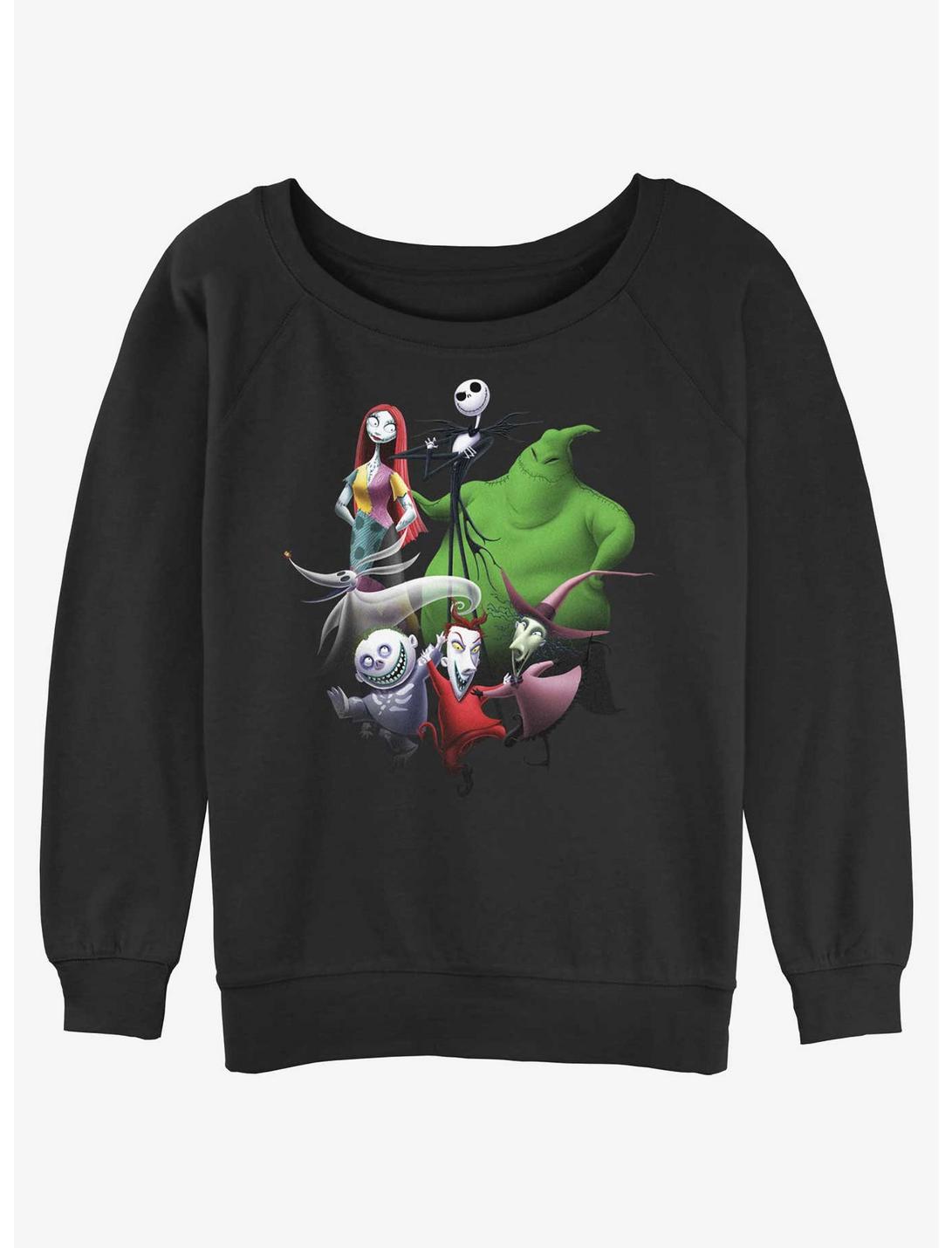 Disney Nightmare Before Christmas Groupshot Womens Slouchy Sweatshirt, BLACK, hi-res