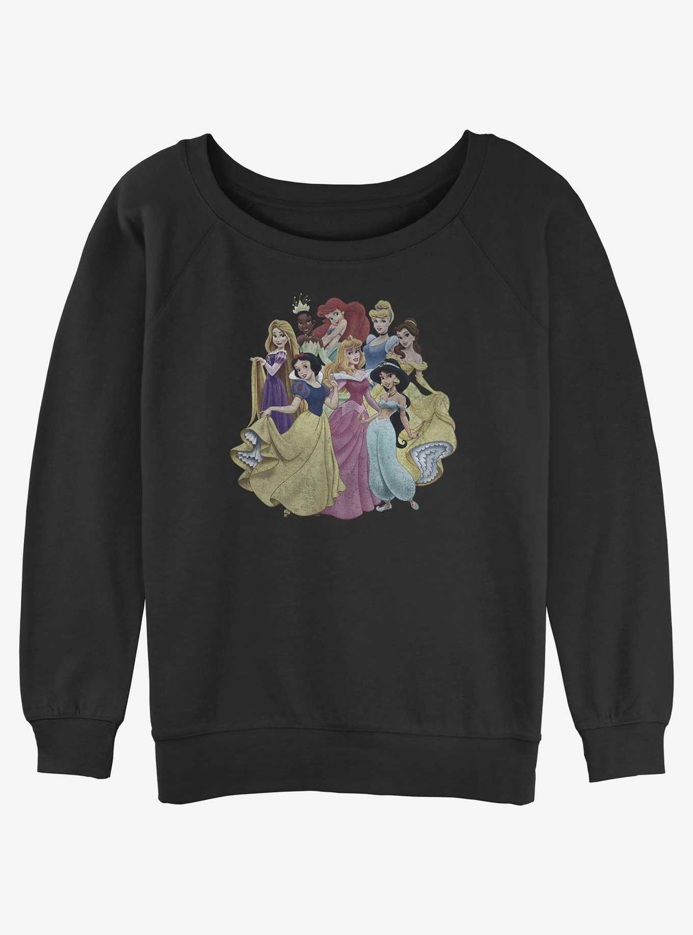 Disney Princesses Club Womens Slouchy Sweatshirt, BLACK, hi-res