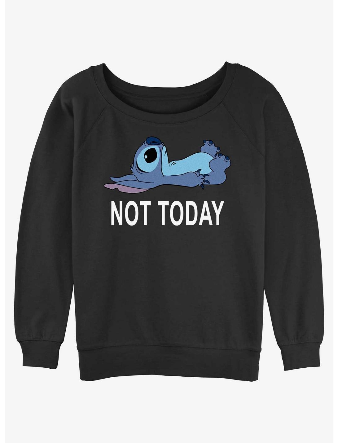 Disney Lilo & Stitch Not Today Womens Slouchy Sweatshirt, BLACK, hi-res