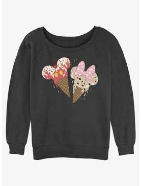 Disney Mickey Mouse Mickey & Minnie Ice cream Cones Womens Slouchy Sweatshirt, , hi-res