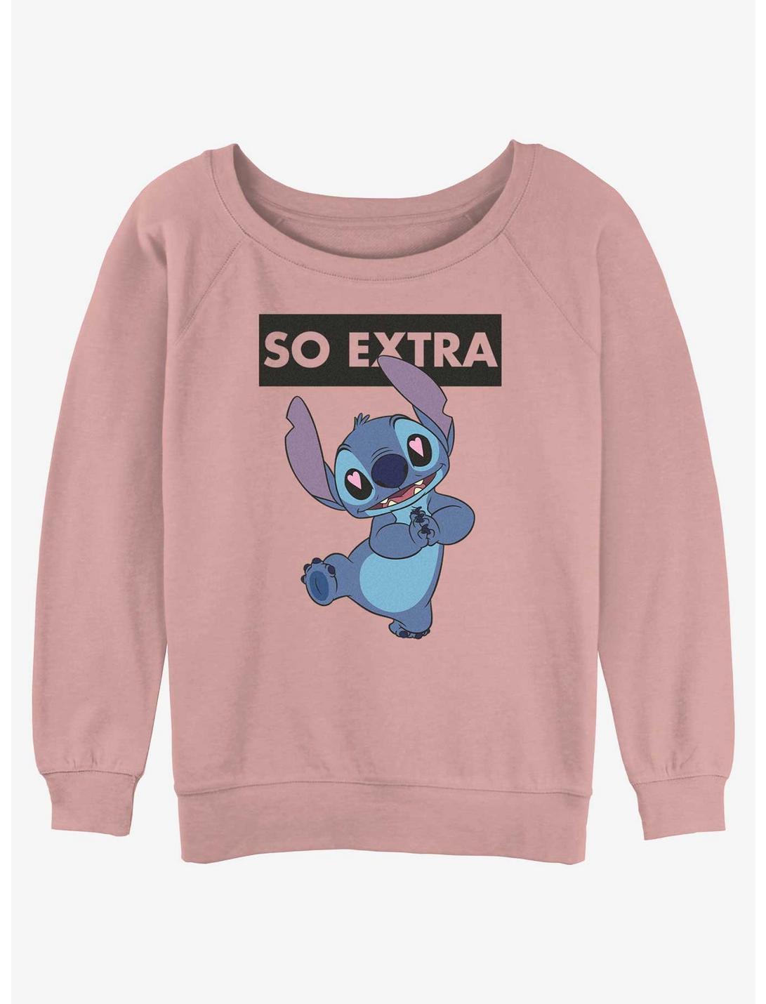 Disney Lilo & Stitch So Extra Womens Slouchy Sweatshirt, DESERTPNK, hi-res