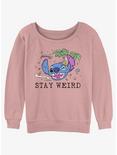 Disney Lilo & Stitch Stay Weird Womens Slouchy Sweatshirt, DESERTPNK, hi-res