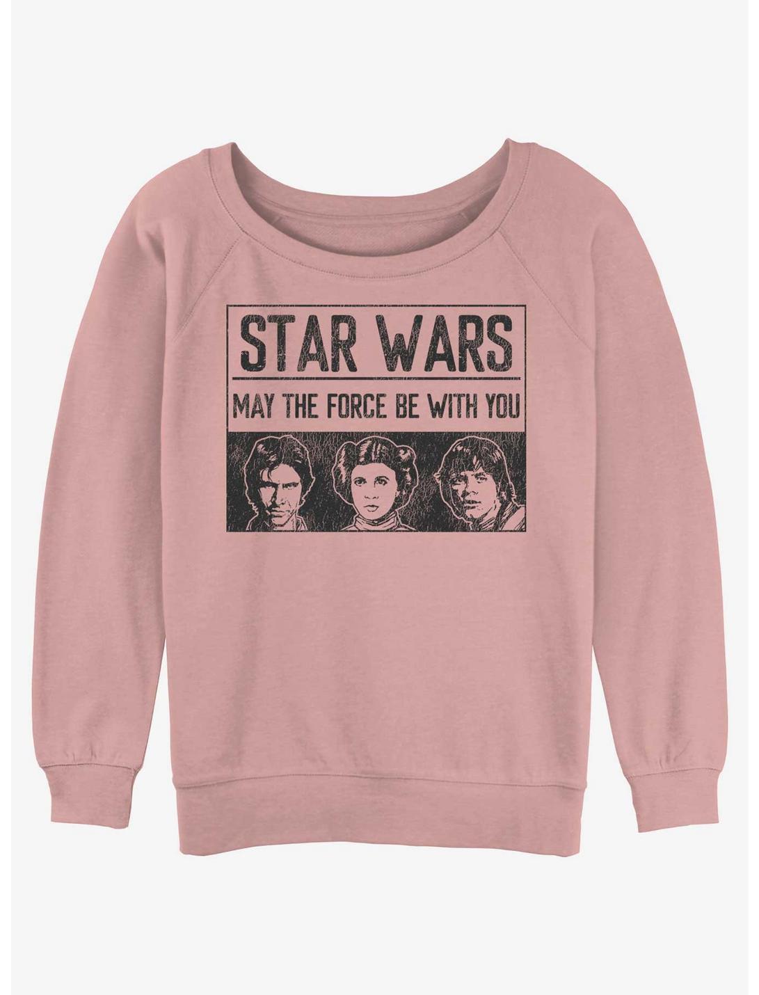 Star Wars May The Force Be With You Trio Womens Slouchy Sweatshirt, DESERTPNK, hi-res
