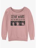 Star Wars May The Force Be With You Trio Womens Slouchy Sweatshirt, DESERTPNK, hi-res