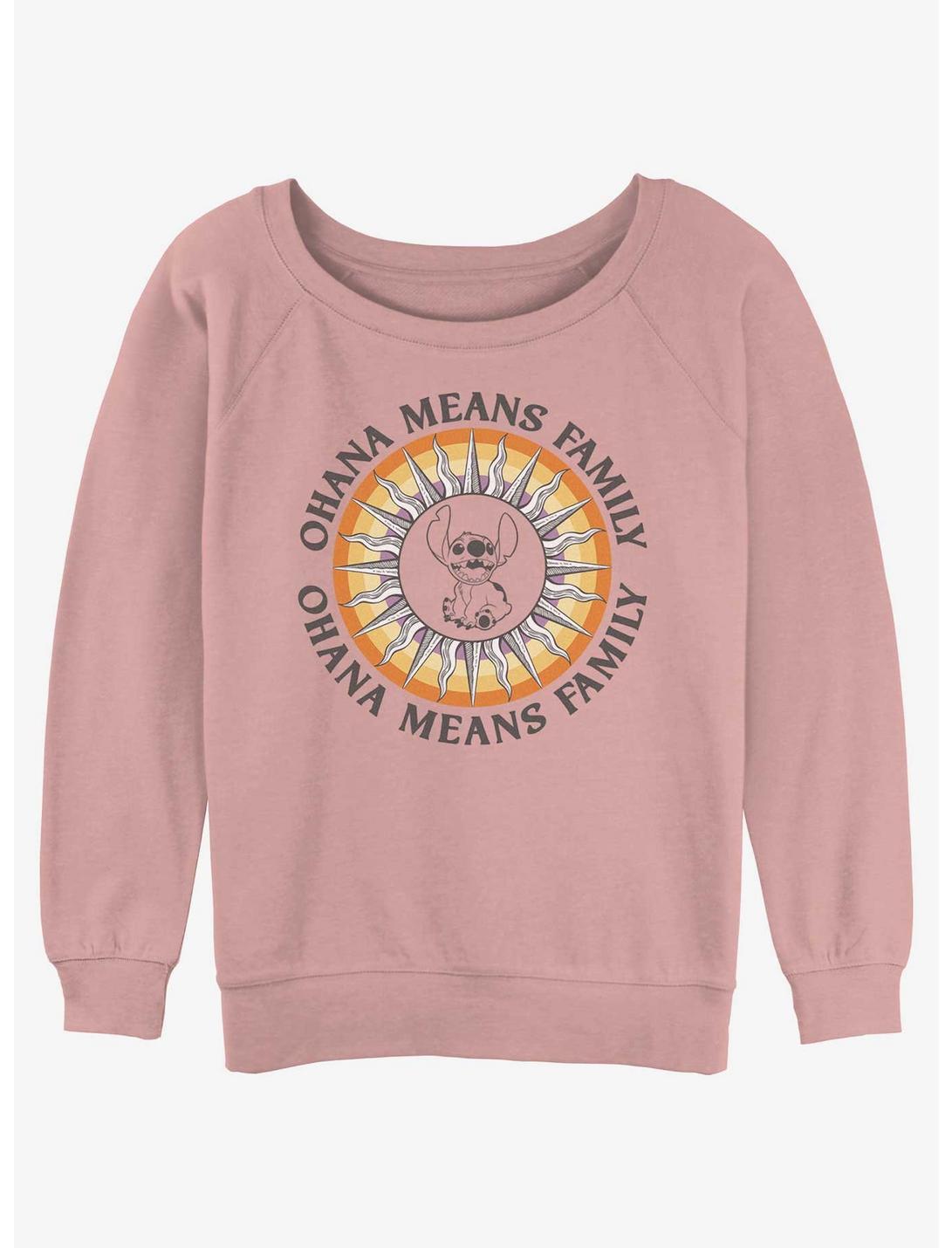 Disney Lilo & Stitch Ohana Sun Womens Slouchy Sweatshirt, DESERTPNK, hi-res