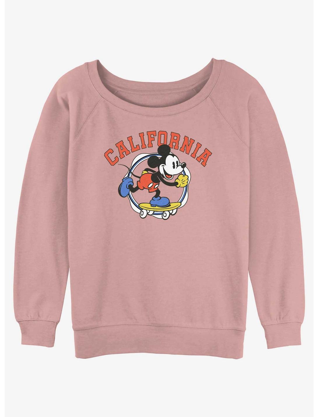 Disney Mickey Mouse Skate California Womens Slouchy Sweatshirt, DESERTPNK, hi-res