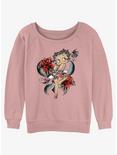 Betty Boop Cutie Rose Tattoo Womens Slouchy Sweatshirt, DESERTPNK, hi-res