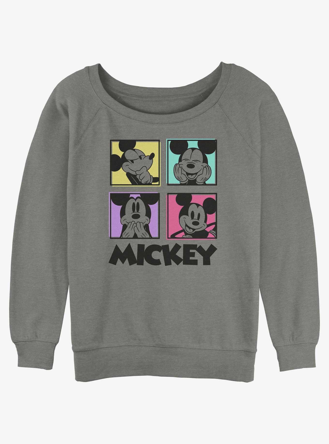 Disney Mickey Mouse Neon Squares Womens Slouchy Sweatshirt, , hi-res