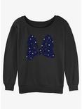 Disney Minnie Mouse Galaxy Print Bow Womens Slouchy Sweatshirt, GRAY HTR, hi-res