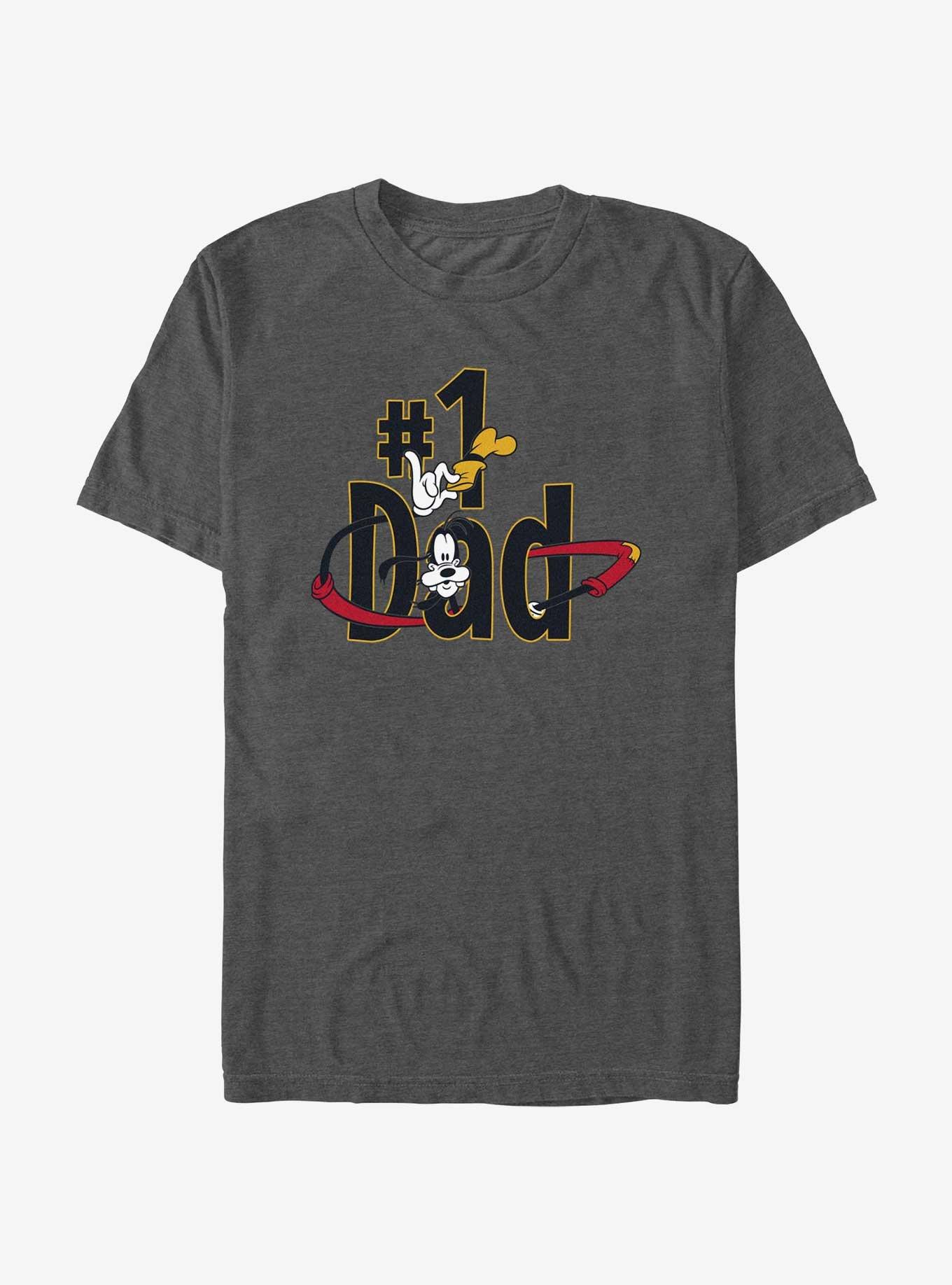 Disney Goofy Number 1 Dad T-Shirt, CHAR HTR, hi-res