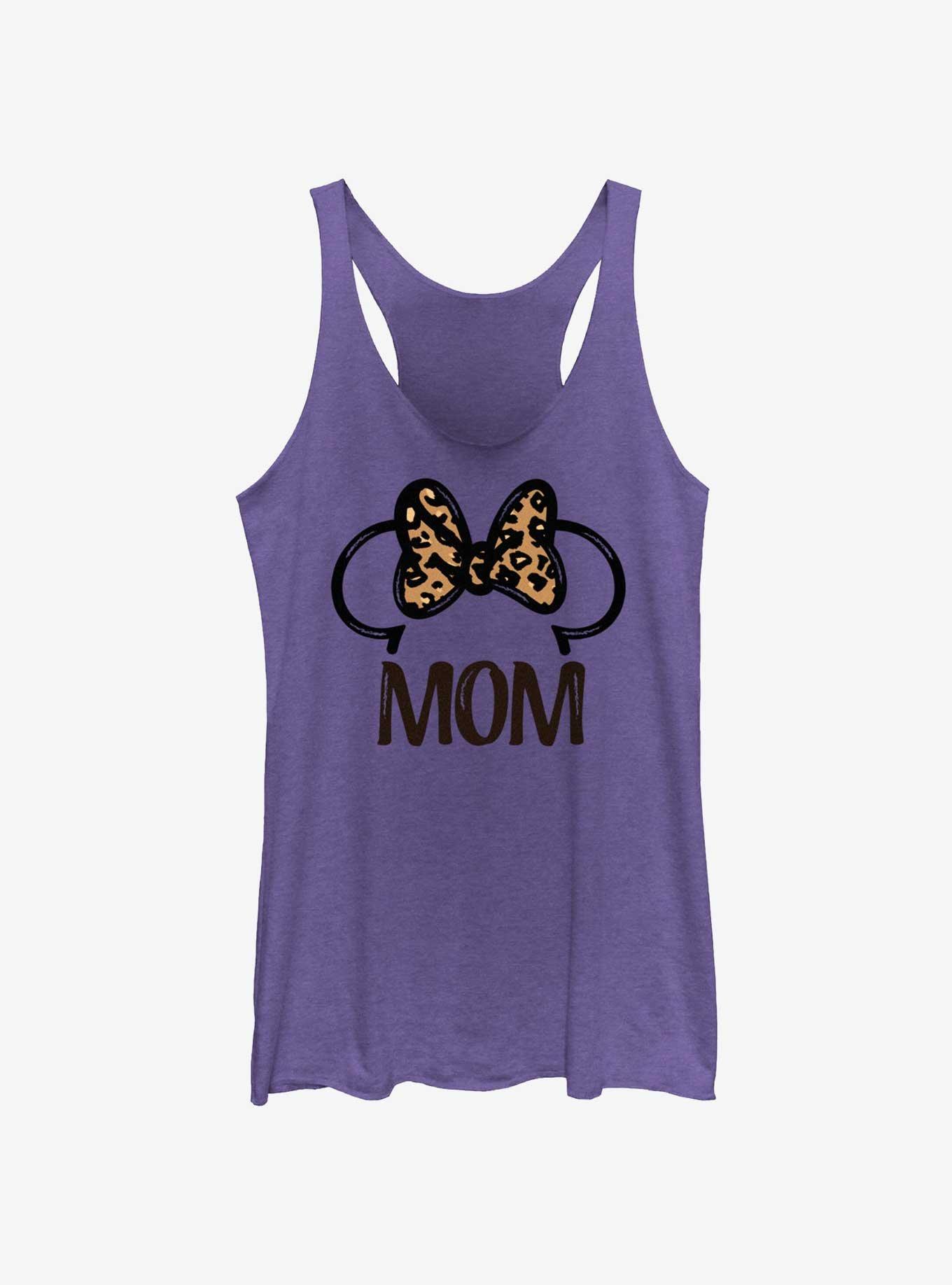 Disney Minnie Mouse Mom Leopard Fill Bow Girls Tank, PUR HTR, hi-res