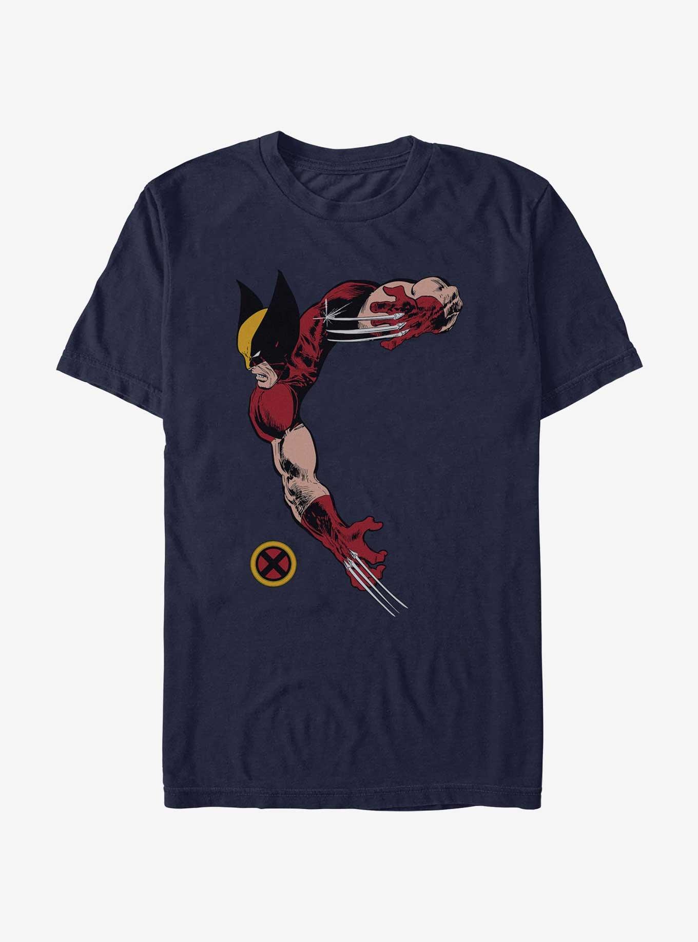 X-Men Wolverine Crop T-Shirt, NAVY, hi-res