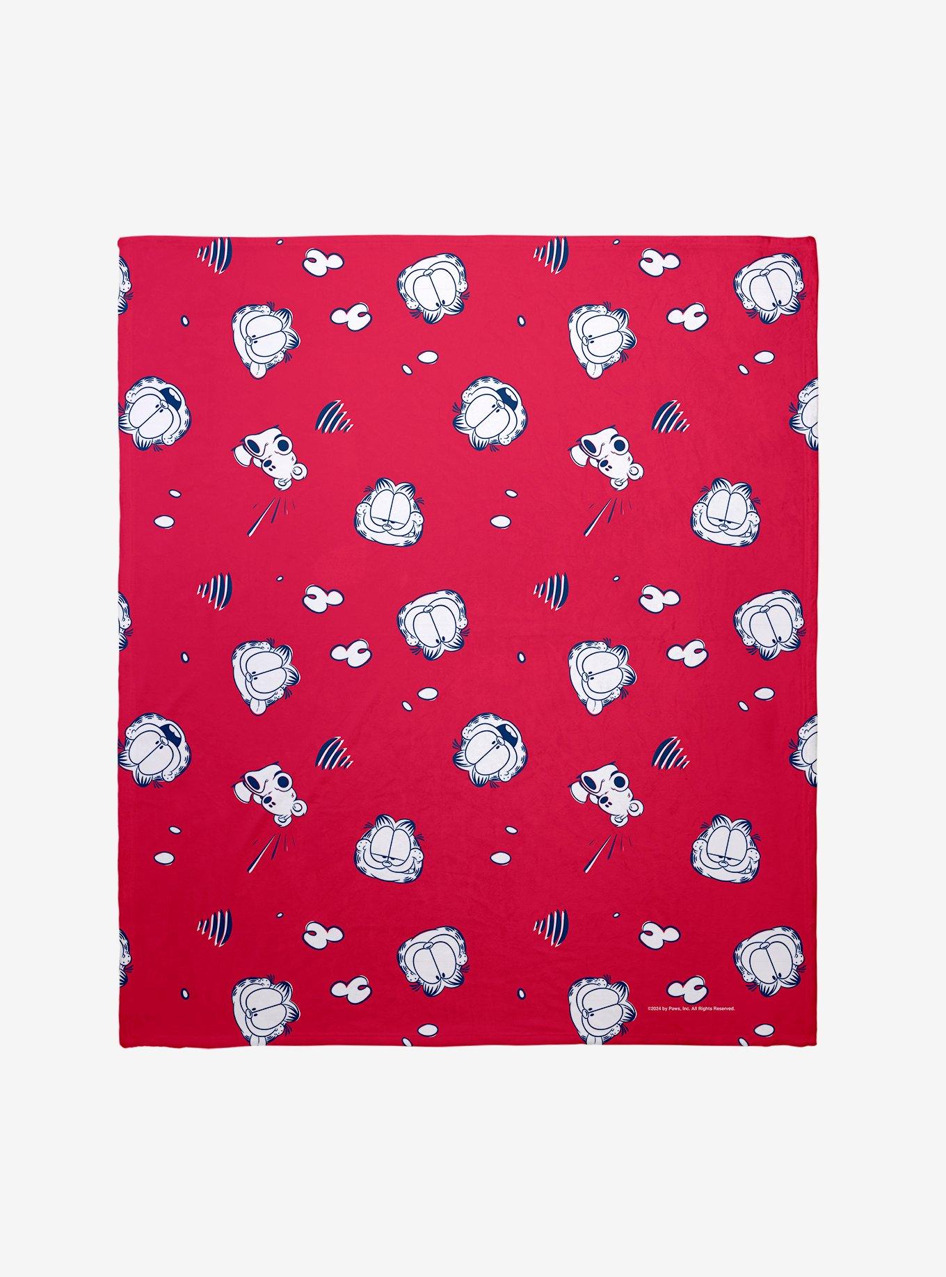 Garfield Pookie Bear Red Throw Blanket