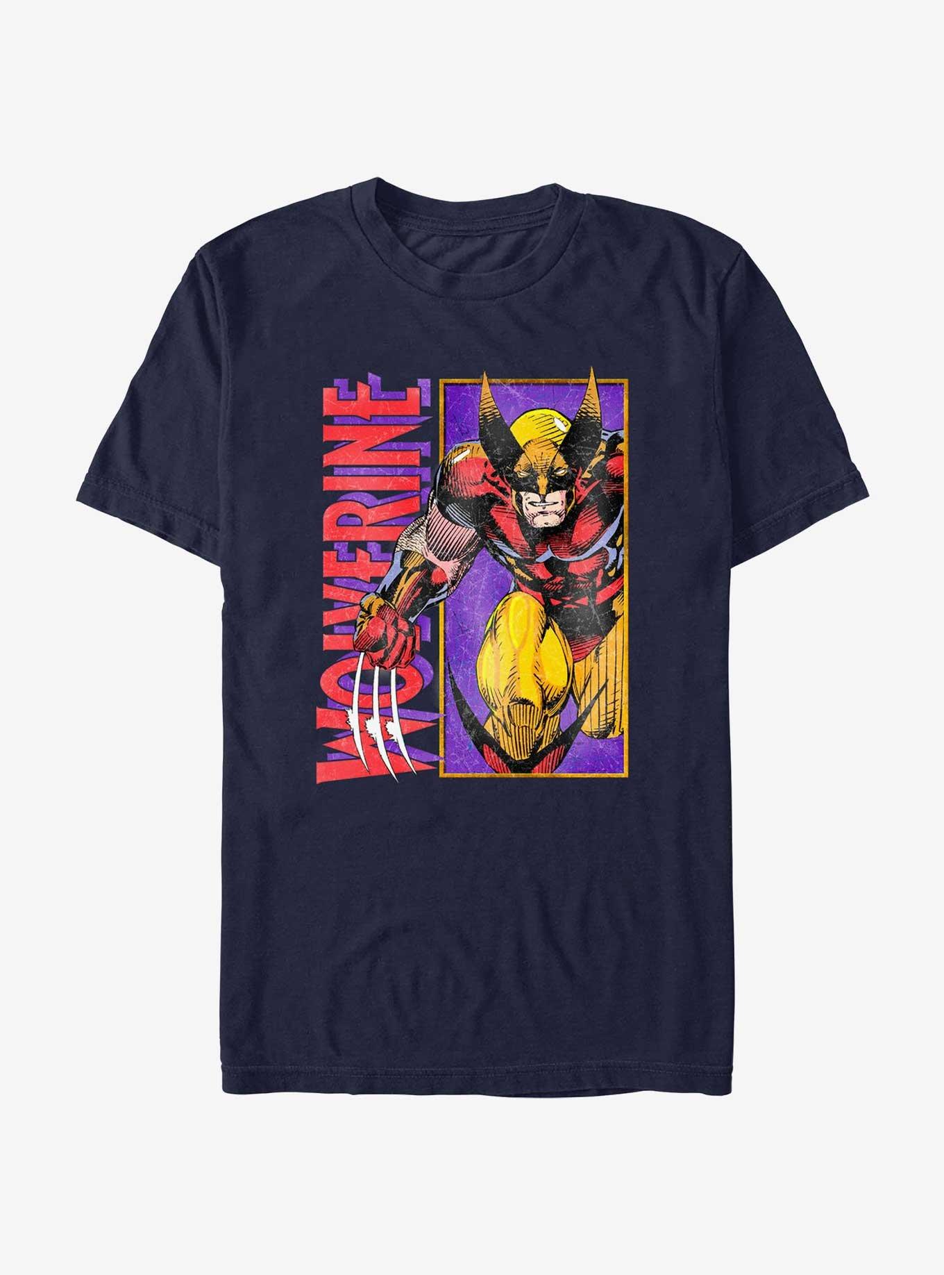 X-Men Wolverine Panel Bust T-Shirt, NAVY, hi-res
