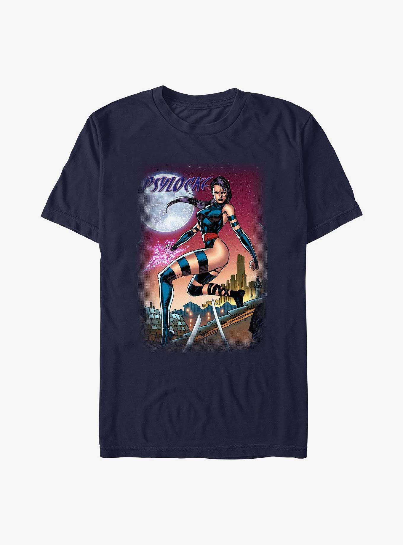 X-Men Psylocke Roof T-Shirt, NAVY, hi-res
