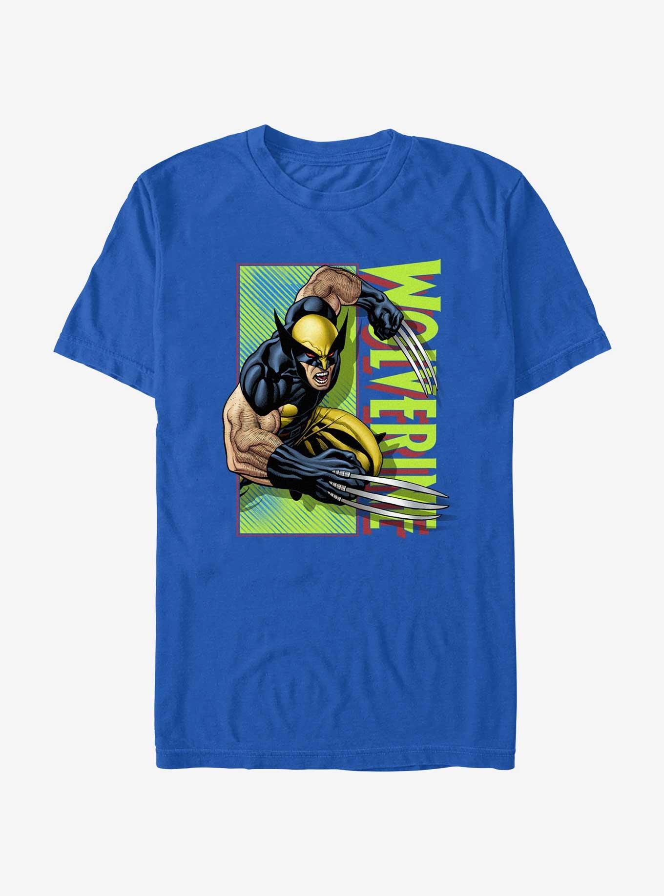 X-Men Wolverine Attack Panel T-Shirt, ROYAL, hi-res