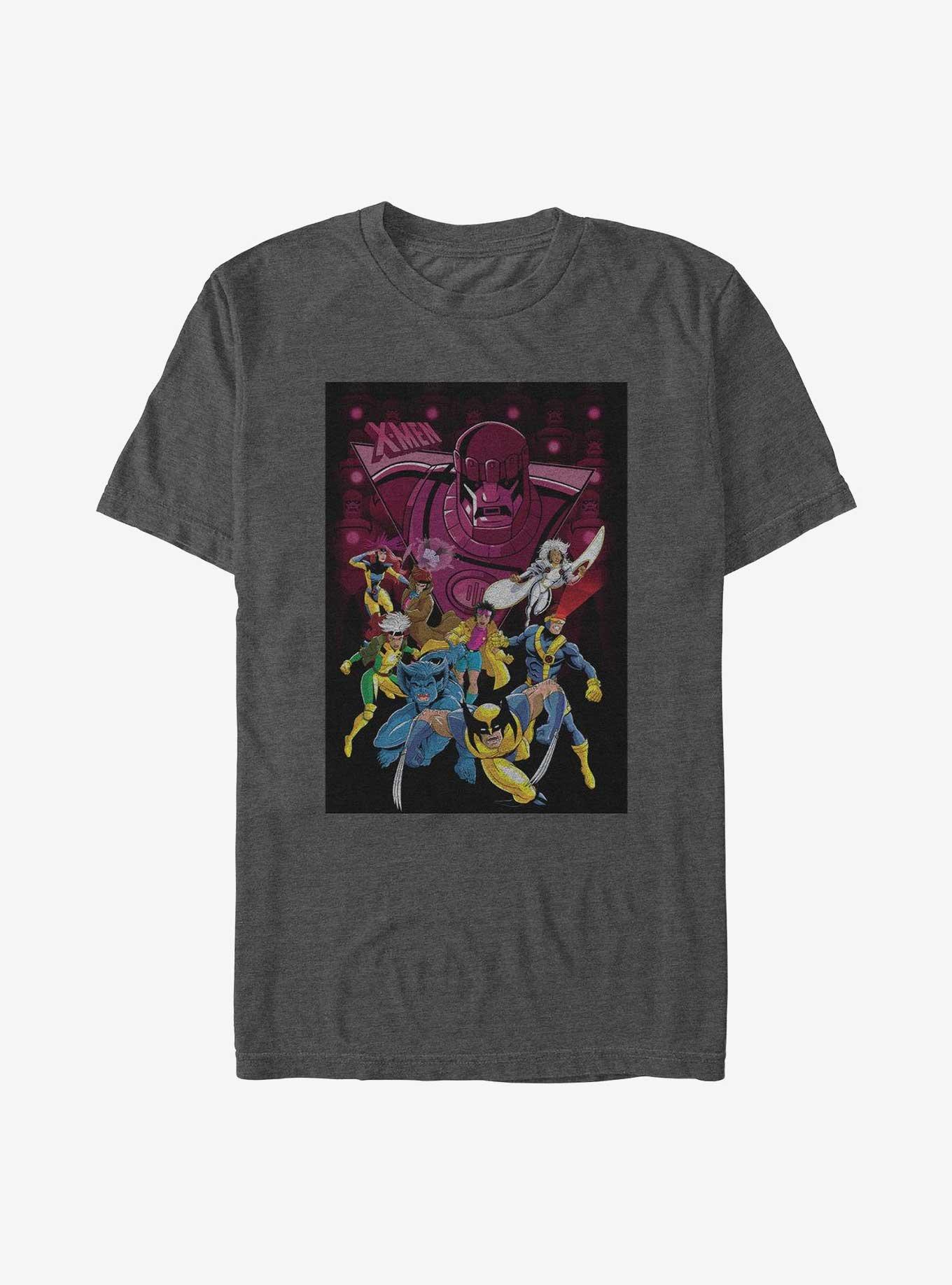 X-Men 90's X-Men Sentinel Attack T-Shirt, CHAR HTR, hi-res