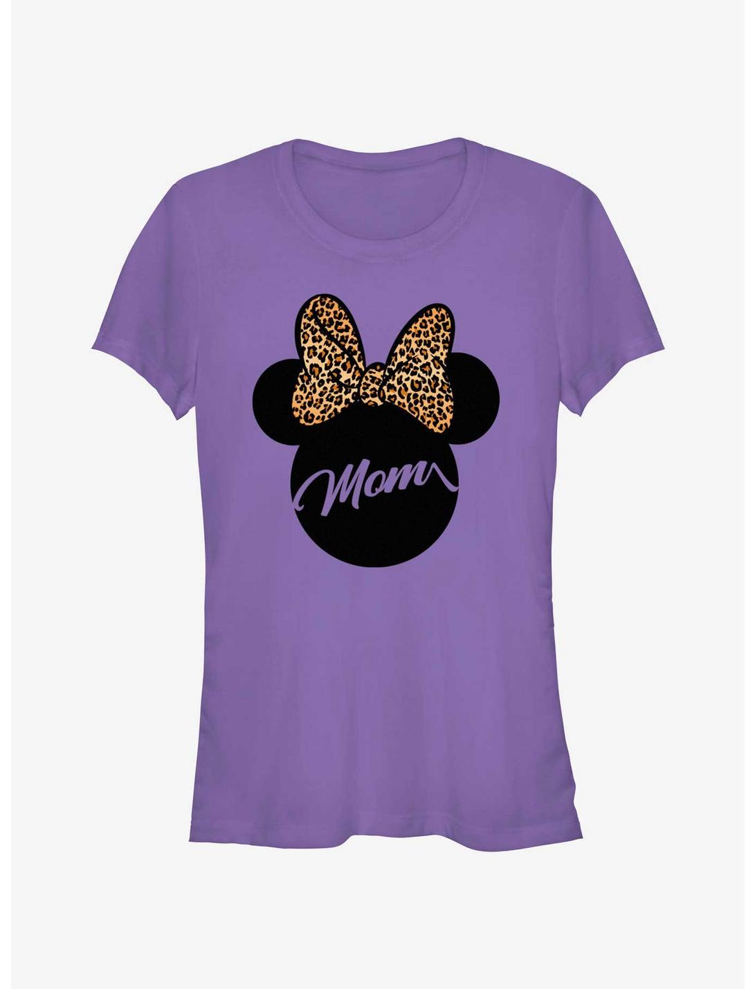 Disney Minnie Mouse Ears Leopard Bow Mom Girls T-Shirt, PURPLE, hi-res