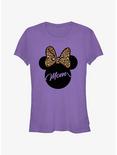 Disney Minnie Mouse Ears Leopard Bow Mom Girls T-Shirt, PURPLE, hi-res
