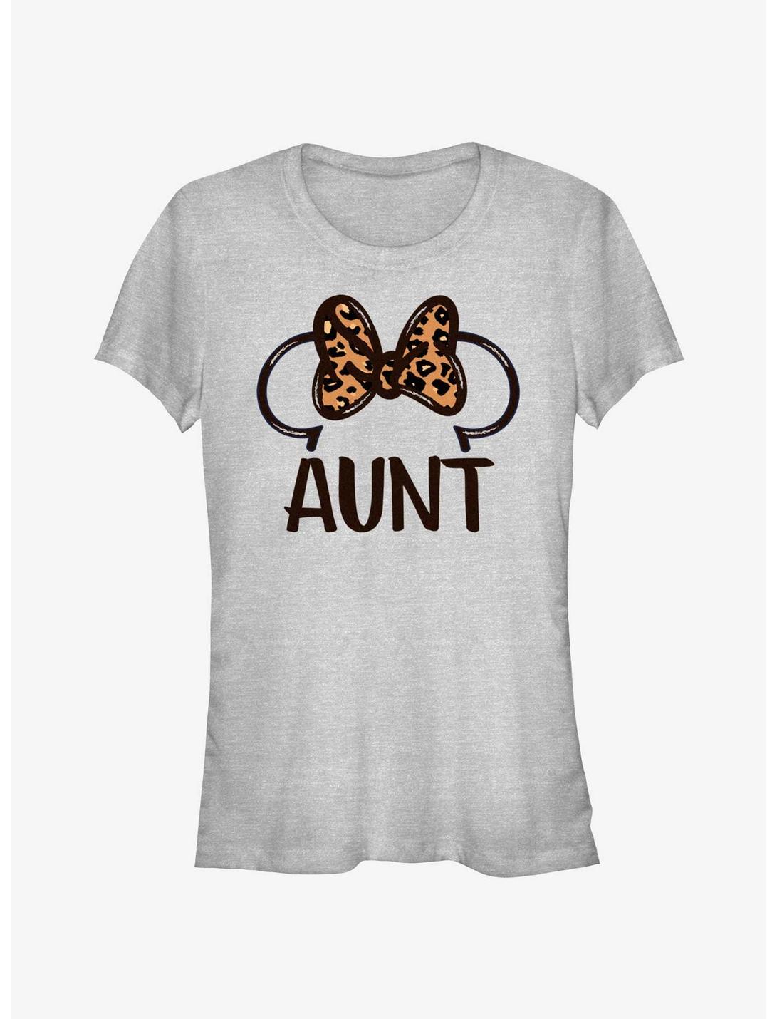 Disney Minnie Mouse Aunt Leopard Fill Bow Girls T-Shirt, ATH HTR, hi-res