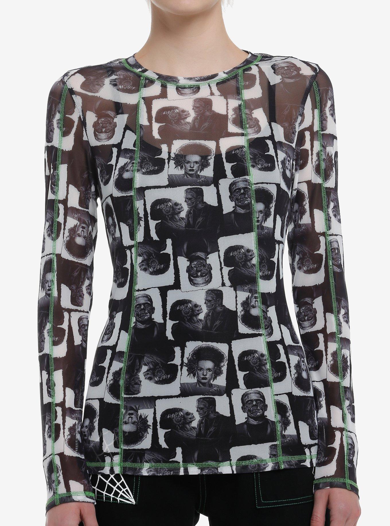 Universal Monsters X Maxx242 Frankenstein & The Bride Of Girls Mesh Long-Sleeve Top Hot Topic Exclusive