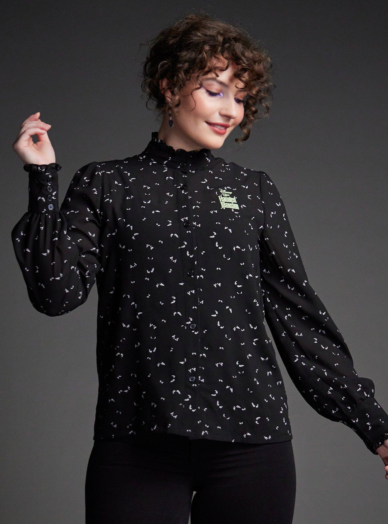 Her Universe Disney The Haunted Mansion Eyes Button-Up Long-Sleeve Top Her Universe Exclusive