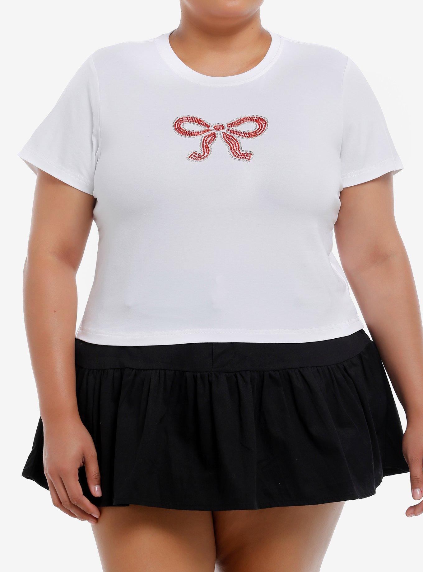 Sweet Society Beaded Red Bow Girls Baby T-Shirt Plus Size, , hi-res