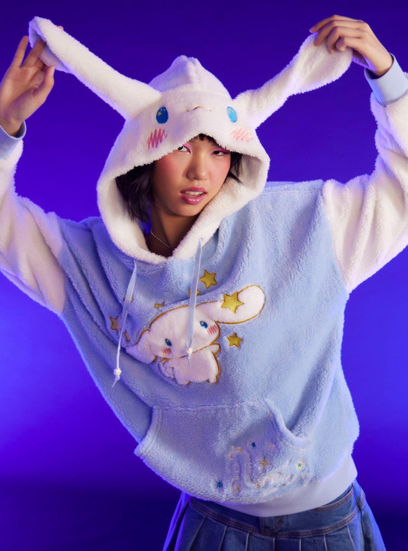 Cinnamoroll Starry Cloud Girls Oversized Fuzzy Hoodie, , hi-res