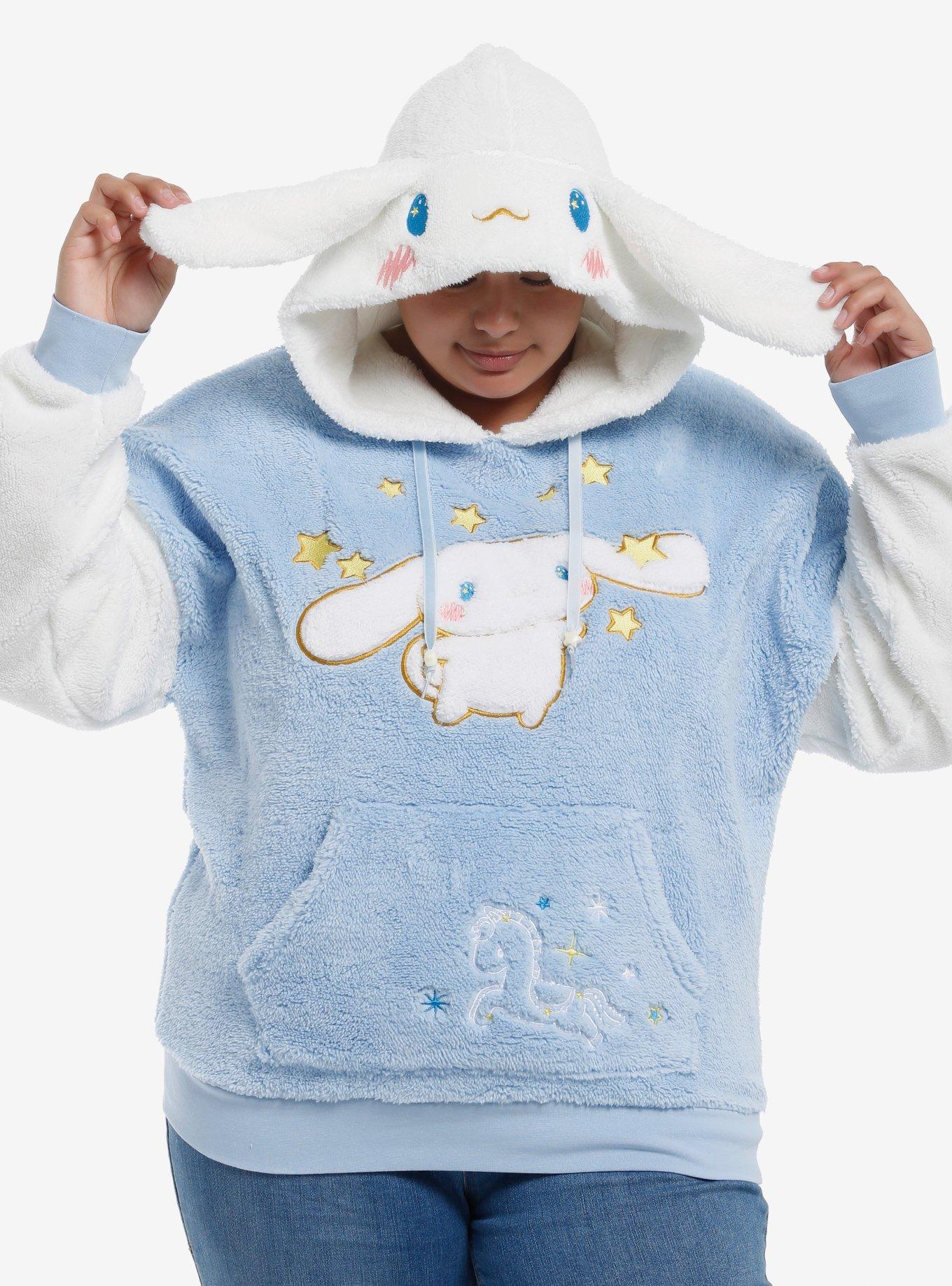 Cinnamoroll Starry Cloud Girls Oversized Fuzzy Hoodie Plus Size Hot Topic