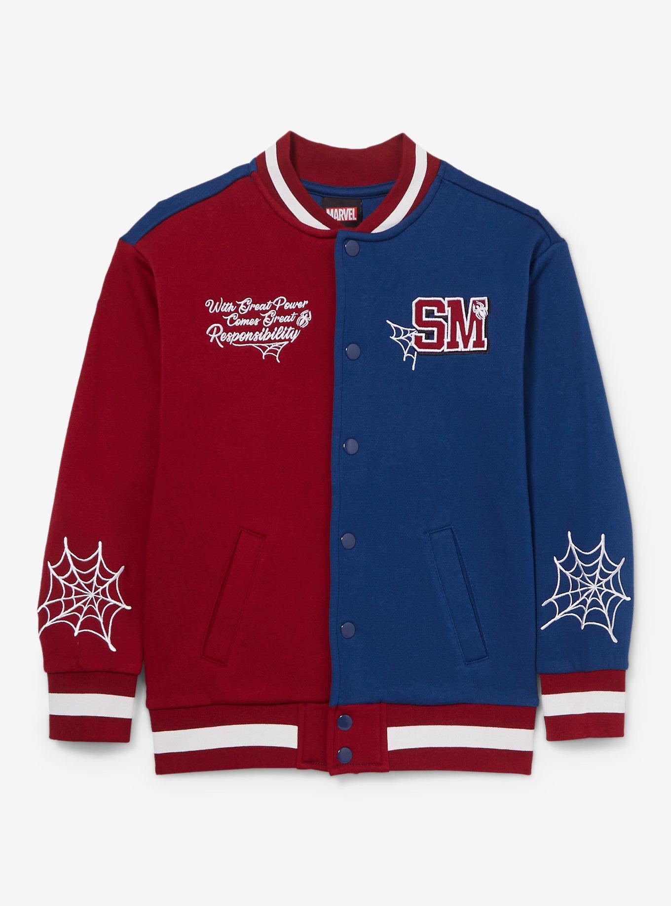 Marvel Spider-Man Web Icons Youth Varsity Jacket, , hi-res