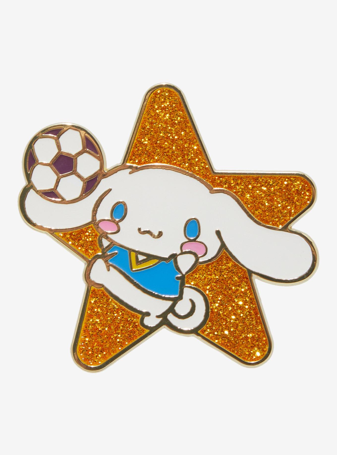 Sanrio Cinnamoroll Soccer Glitter Enamel Pin — BoxLunch Exclusive, , hi-res