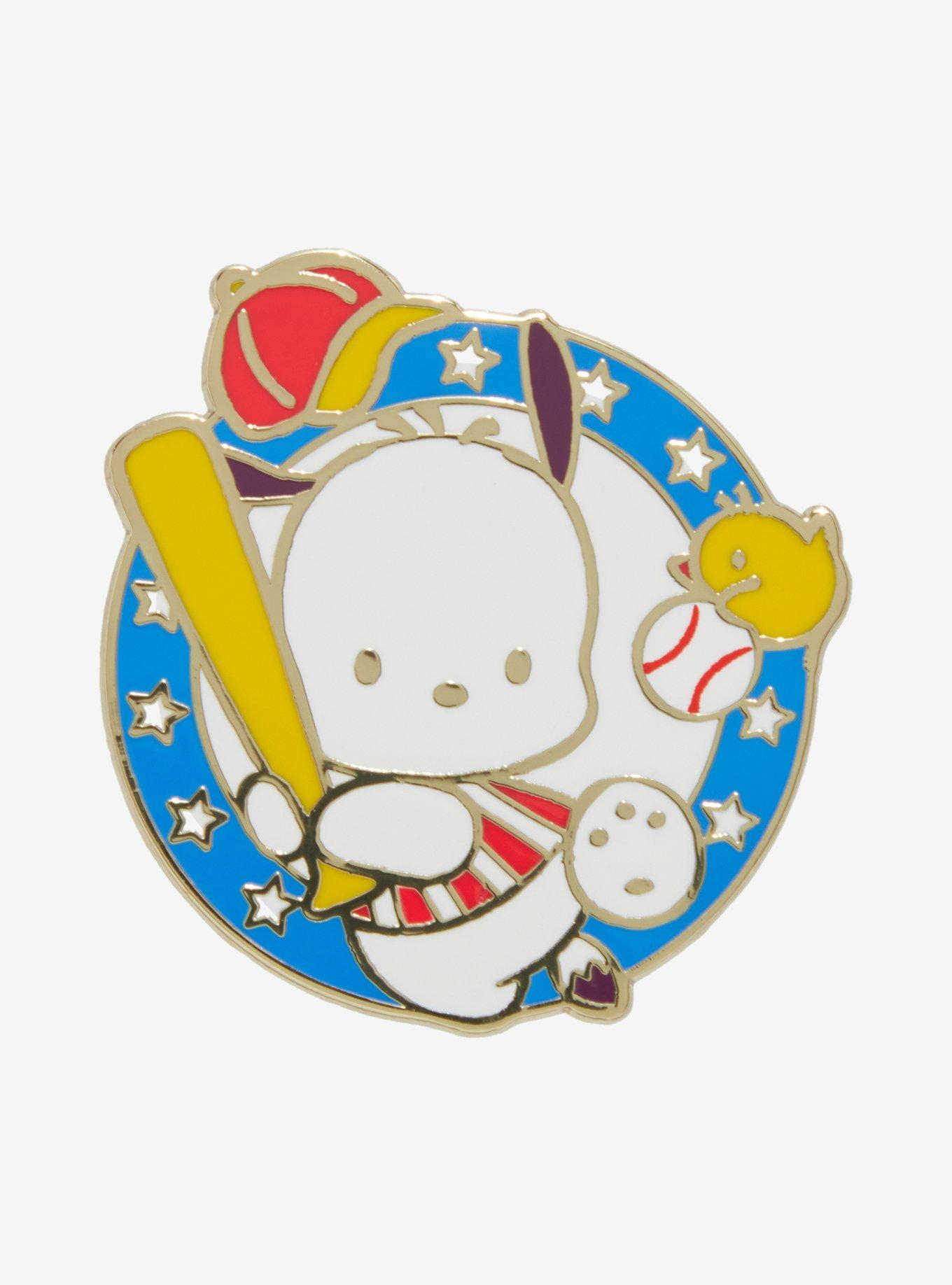 Sanrio Pochacco Baseball Enamel Pin — BoxLunch Exclusive, , hi-res