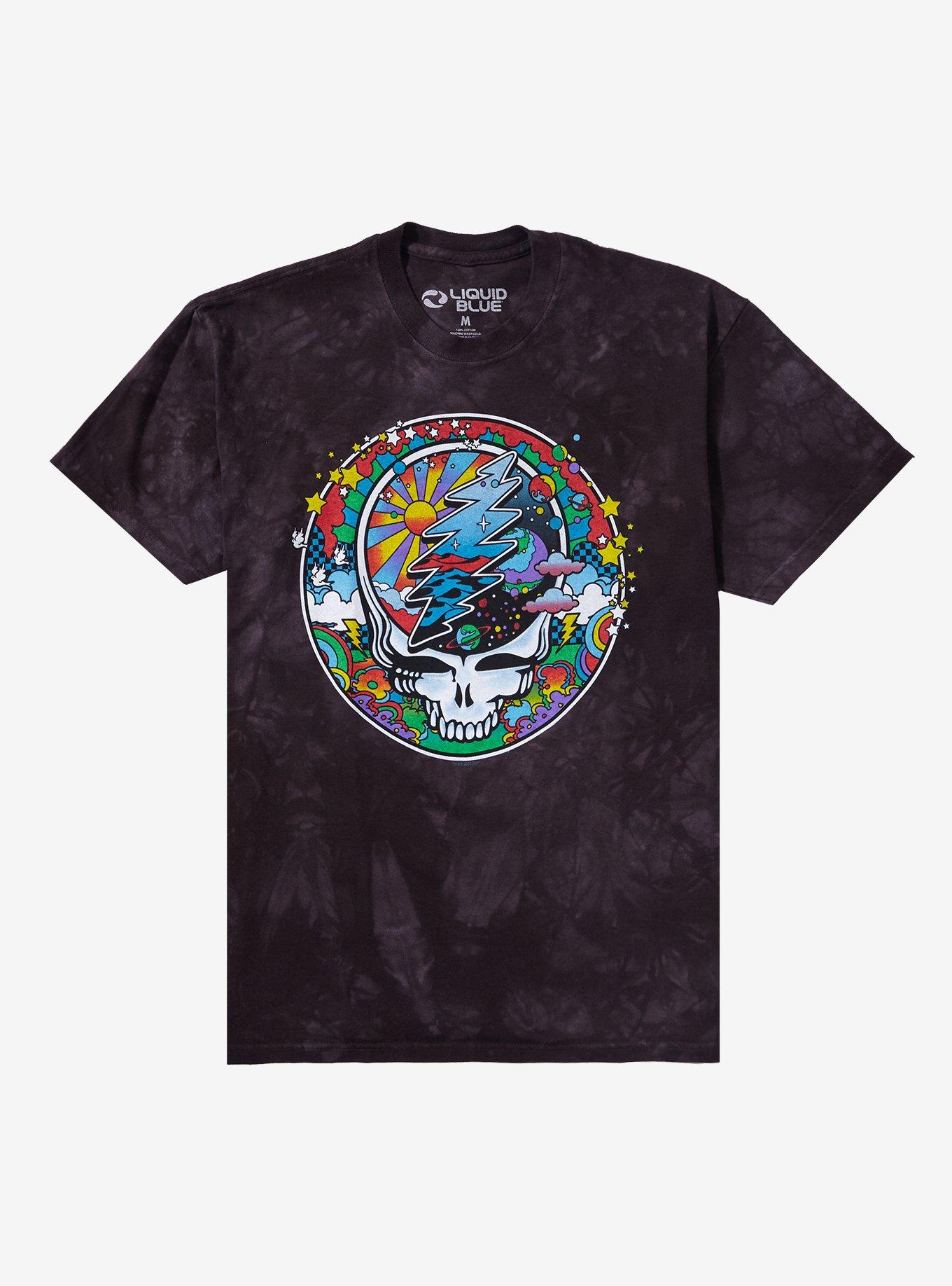 Grateful Dead Steal Your Face Skull Mineral Wash T-Shirt, MULTI, hi-res