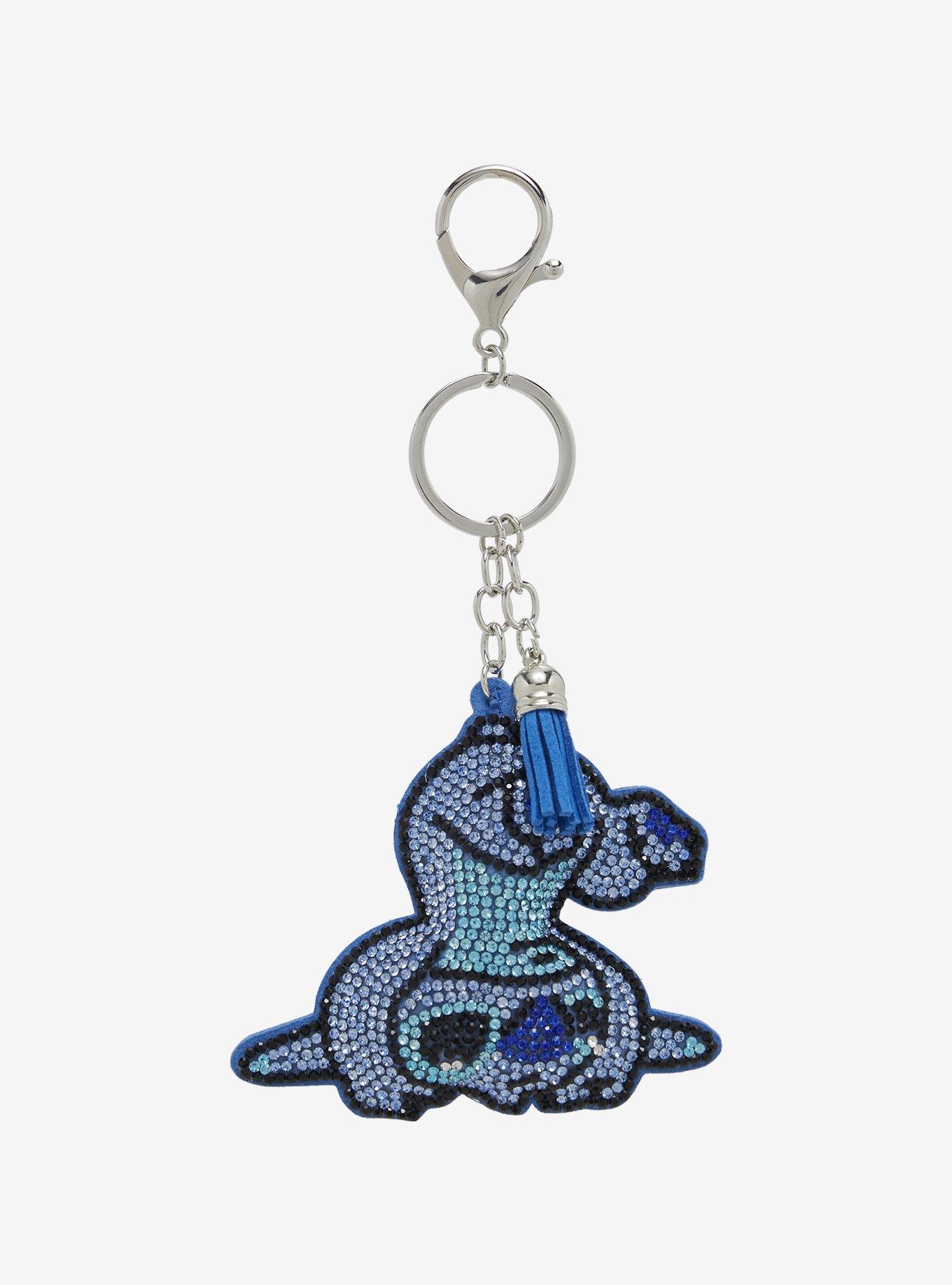 Disney Lilo & Stitch Rhinestone Stitch Puffed Tassel Keychain, , hi-res