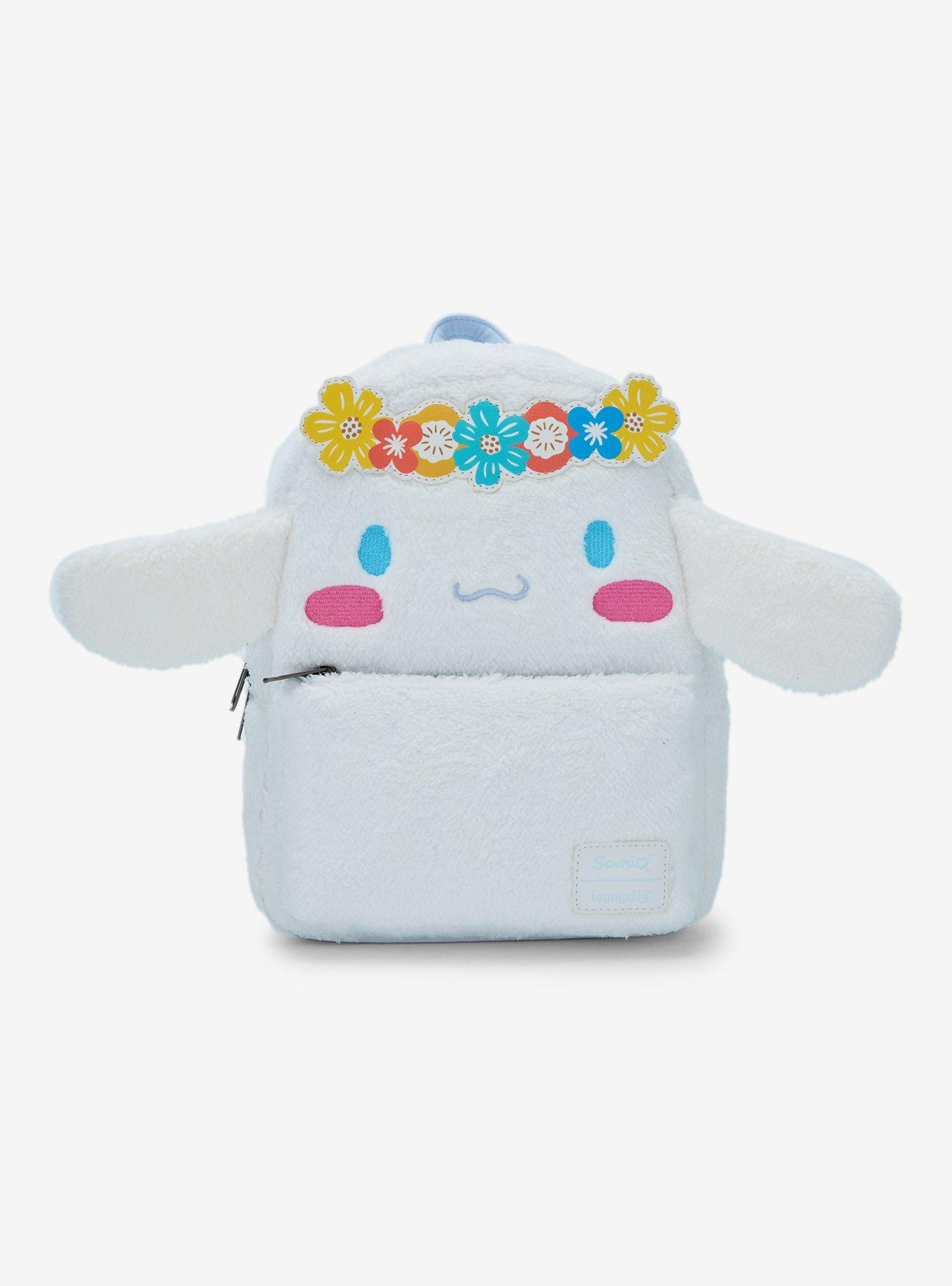 Loungefly Cinnamoroll Flower Crown Fuzzy Mini Backpack, , hi-res