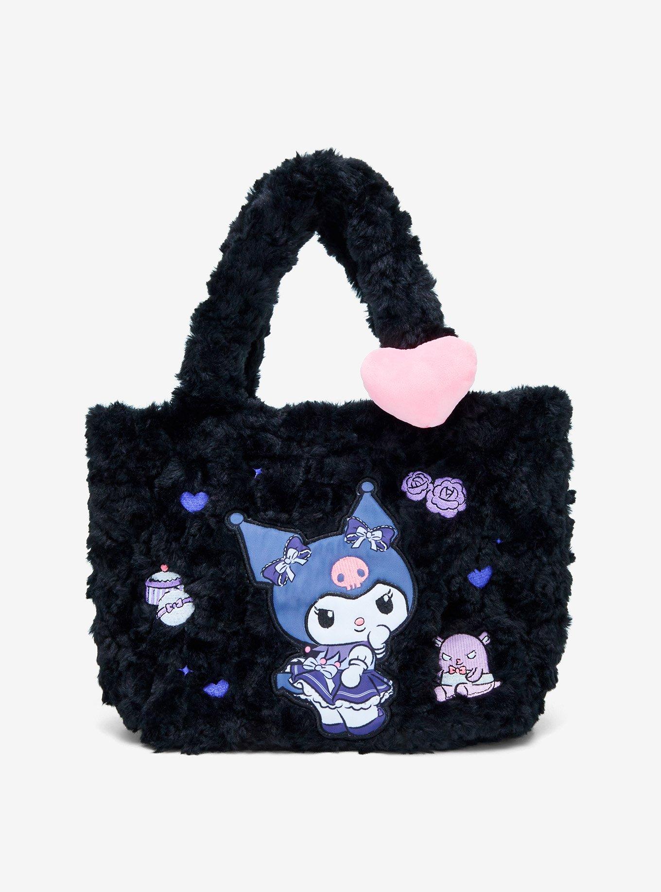 Kuromi Baku Lolita Fuzzy Crossbody Medium Tote Bag, , hi-res